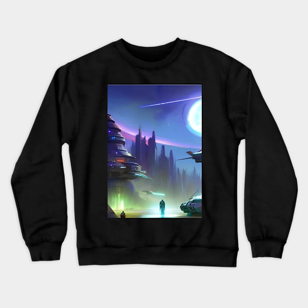 NEW ARRIVALS AT THE TELEPORT STATION Crewneck Sweatshirt by sailorsam1805